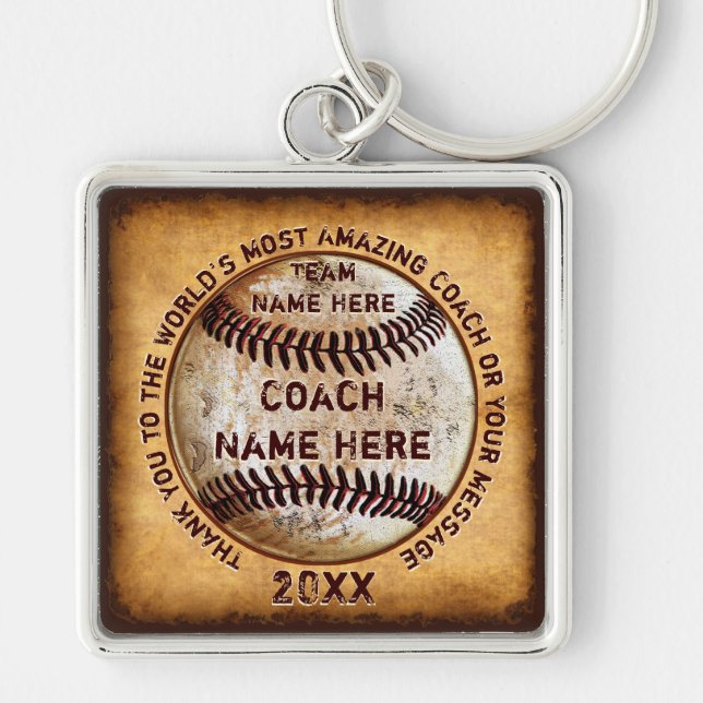 Best End of the Baseball Season Gifts to Coaches Key Ring (Front)