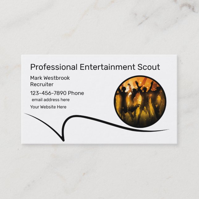 Best Entertainment Scout Business Cards (Front)