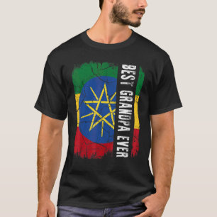 Best Ethiopian Grandpa Ever Ethiopia Flag Father's T-Shirt