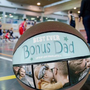 Best Ever Bonus Dad   3 Photo Collage Basketball