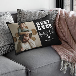 Best Ever Bonus Dad   Photo Lumbar Cushion