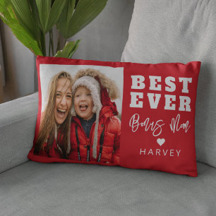 Best Ever Bonus Mum Photo Lumbar Cushion