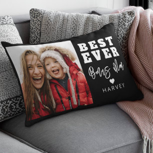 Best Ever Bonus Mum   Photo Lumbar Cushion
