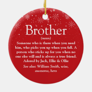 Best Ever Brother Definition Photo Christmas Ceramic Ornament