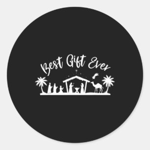 Best Ever Christmas Cool Jesus Nativity Scene Chri Classic Round Sticker