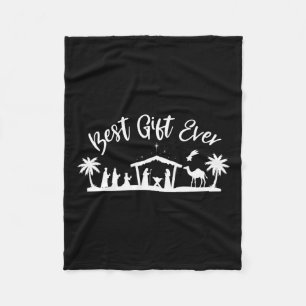 Best Ever Christmas Cool Jesus Nativity Scene Chri Fleece Blanket
