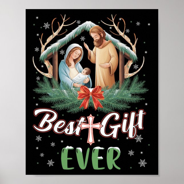 Best Ever Christmas Cool Jesus Nativity Scene Chri Poster (Front)