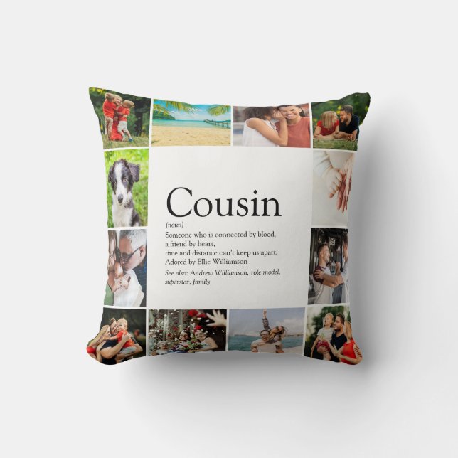 Best Ever Cousin  Definition 12 Photo Fun Cushion (Front)