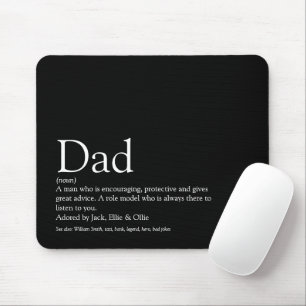 Best Ever Dad Daddy Father Definition Black Mouse Pad