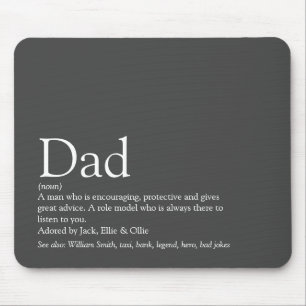 Best Ever Dad Daddy Father Definition Grey Mouse Pad