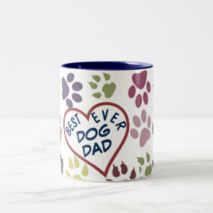 Best Ever Dad Gift Mug - Heart Paws Dog Dad Gift