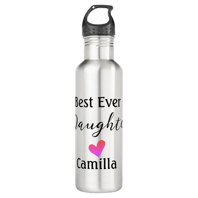 Best ever daughter add name dad mum daughter day l 710 ml water bottle (Front)