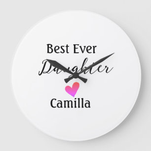 Best ever daughter add name dad mum daughter day l large clock