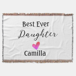 Best ever daughter add name dad mum daughter day l throw blanket