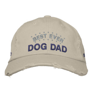Best Ever Dog Dad Custom Color Fun Saying Stone Embroidered Hat