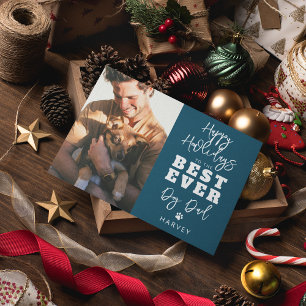 Best Ever Dog Dad Photo Holiday Card