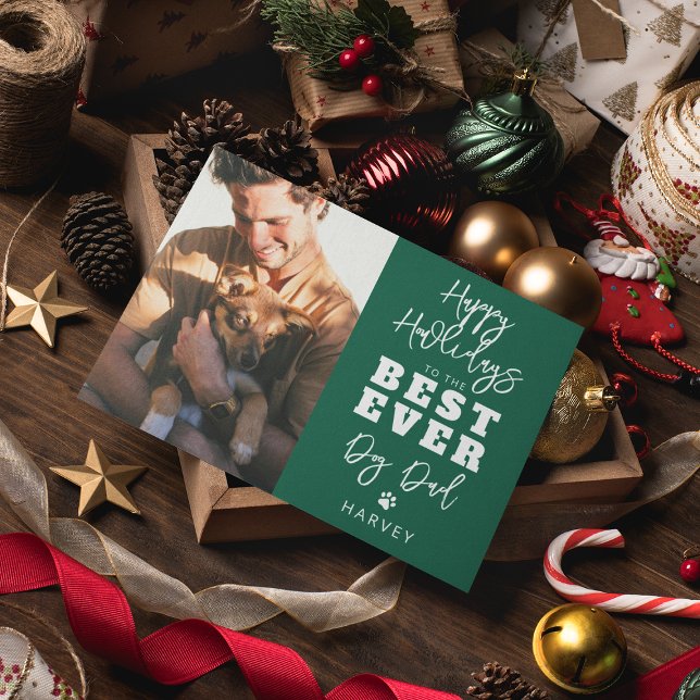 Best Ever Dog Dad | Photo Holiday Card (Creator Uploaded)