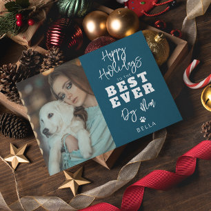 Best Ever Dog Mum   Photo Holiday Card