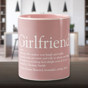 Best Ever Girlfriend Definition Girly Pink Two-Tone Coffee Mug