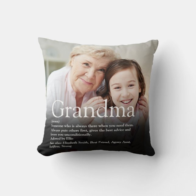 Best Ever Grandma, Grandmother Definition Photo Cushion (Front)