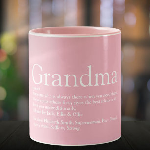 Best Ever Grandma, Grandmother Definition Pink Two-Tone Coffee Mug