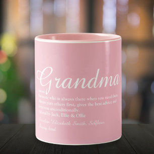 Best Ever Grandma Grandmother Definition Pink Two-Tone Coffee Mug