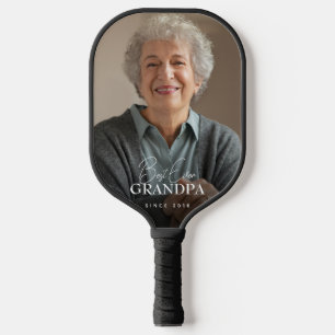 Best Ever Grandma Since 20XX Simple Elegant Photo Pickleball Paddle