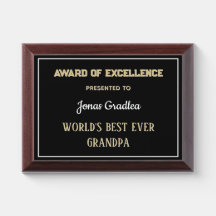 Best ever Grandpa Award Plaque