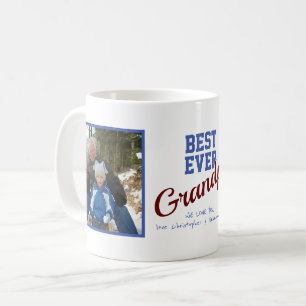Best Ever Grandpa Custom 2 Photo Coffee Mug