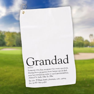Best Ever Grandpa, Grandfather, Ever Definition Golf Towel