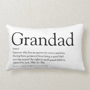 Best Ever Grandpa, Grandfather, Papa Definition Lumbar Cushion