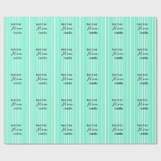 Best ever mom green stripped pattern pastel neon  wrapping paper