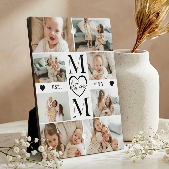 Best Ever Mom Heart Custom Photo Collage Keepsake Plaque (Best Ever Mom Heart Custom Photo Collage Keepsake Plaque)
