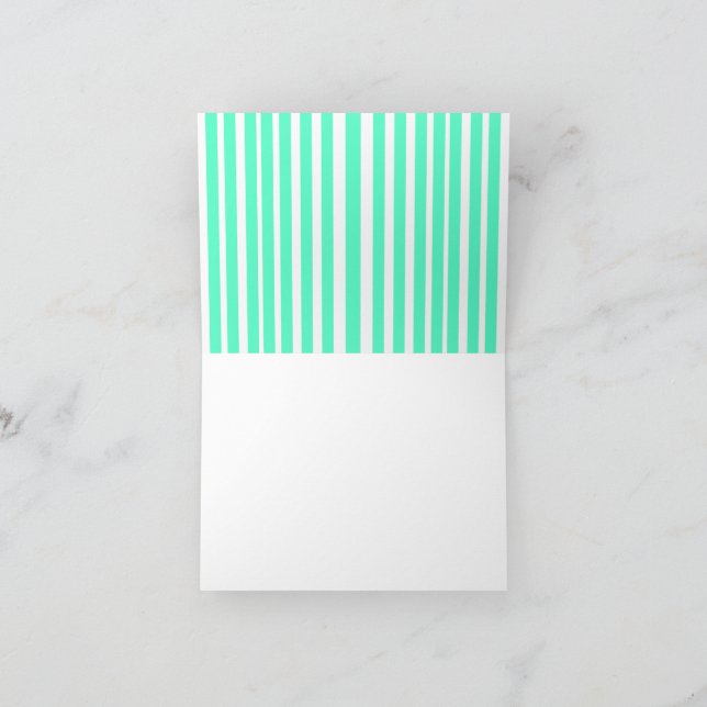 Best ever mum green stripped pattern pastel neon  thank you card (Inside)
