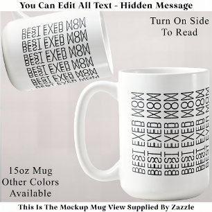 Best Ever Mum Hidden Message 158B Christmas  Coffee Mug
