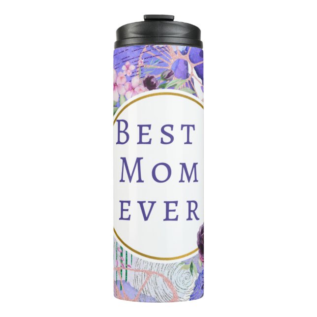Best ever mum printed purple thermal tumbler  (Front)