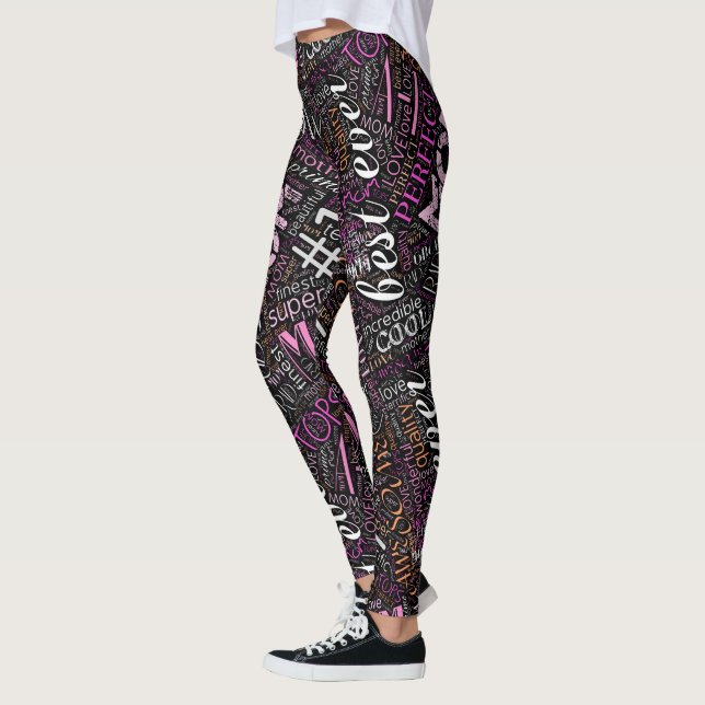 Best Ever Mum Word Cloud ID262 Leggings (Left)