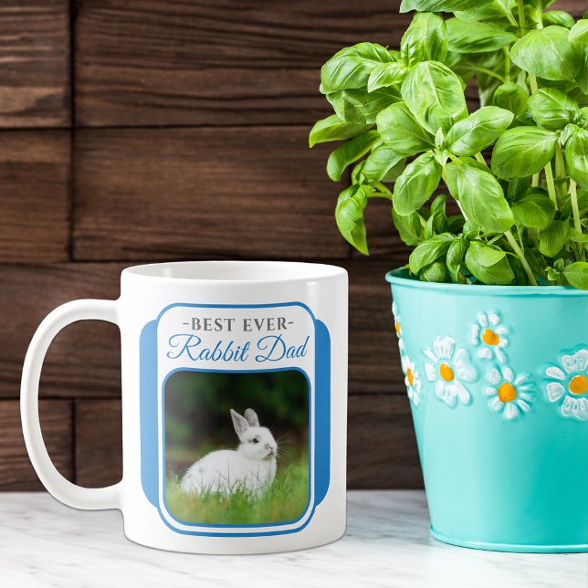 Best Ever Rabbit Dad Two Photo Keepsake Coffee Mug (Creator Uploaded)