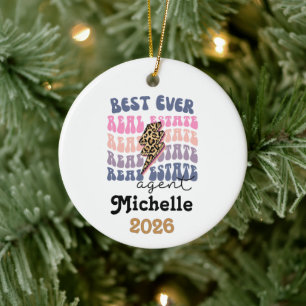 Best Ever Real Estate Agent Ceramic Ornament