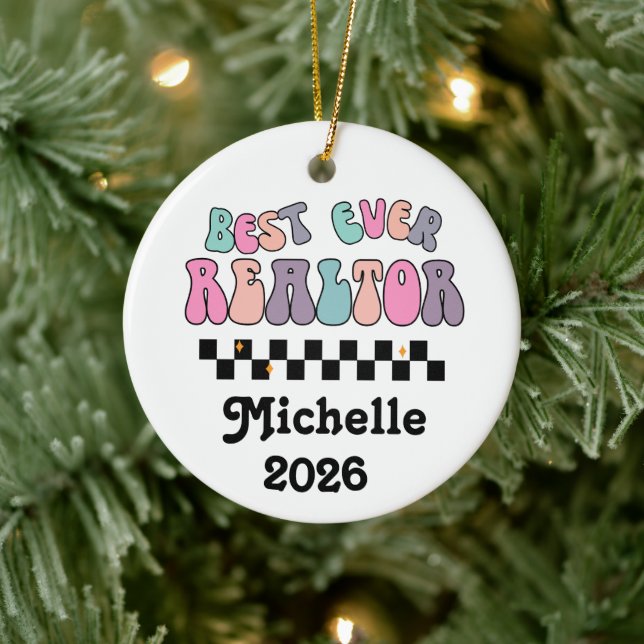 Best Ever Realtor Ceramic Ornament (Tree)
