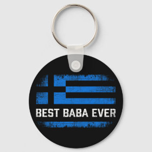 Best Ever Retro Greece Flag Fathers Day Greek Dad  Key Ring