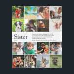 Best Ever Sister Definition 16 Photo Fleece Blanket<br><div class="desc">Personalise for your special sister to create a unique gift. A perfect way to show her how amazing she is every day. Designed by Thisisnotme©</div>