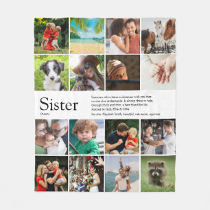 Best Ever Sister Definition 16 Photo Fleece Blanket