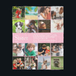 Best Ever Sister Definition 16 Photo Girly Pink Fleece Blanket<br><div class="desc">Personalise for your special sister to create a unique gift. A perfect way to show her how amazing she is every day. Designed by Thisisnotme©</div>