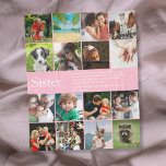 Best Ever Sister Definition 16 Photo Girly Pink Fleece Blanket<br><div class="desc">Personalise for your special sister to create a unique gift. A perfect way to show her how amazing she is every day. Designed by Thisisnotme©</div>