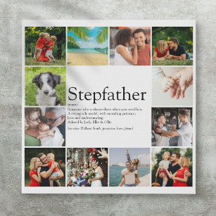 Best Ever Stepfather, Stepdad Definition 12 Photo Faux Canvas Print