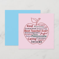 Best Ever Teacher Appreciation Red Apple Pink Blue