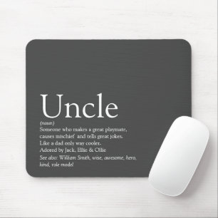 Best Ever Uncle Funcle Definition Modern Grey Mouse Pad