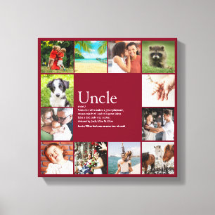 Best Ever Uncle Quote Fun Cool Photo Collage Canvas Print