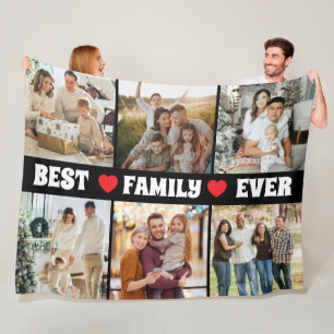 Best family ever 6photo collage  fleece blanket